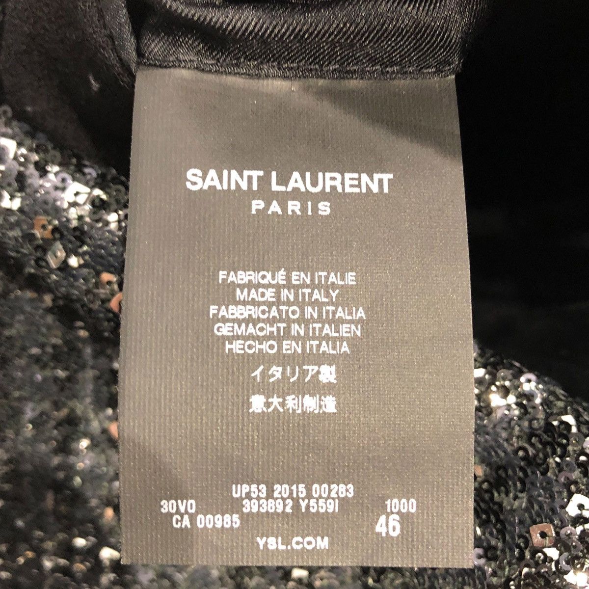 Hedi Slimane × Saint Laurent Paris 15FW Sequins Emboridered Blazer sz46 Size 46R - 6 Thumbnail