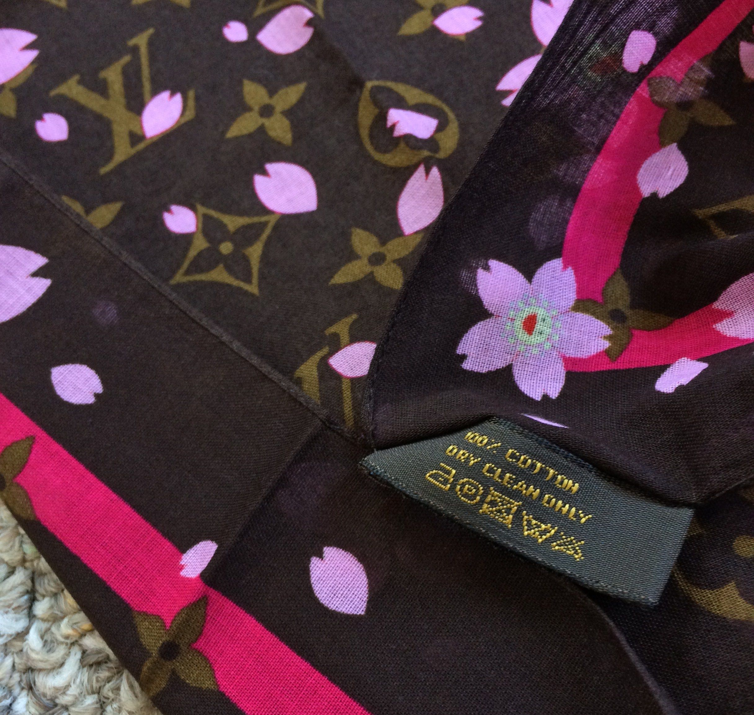 Louis Vuitton × Takashi Murakami Louis Vuitton x Murakami Cherry Blossom Monogram Scarf Size ONE SIZE - 6 Thumbnail