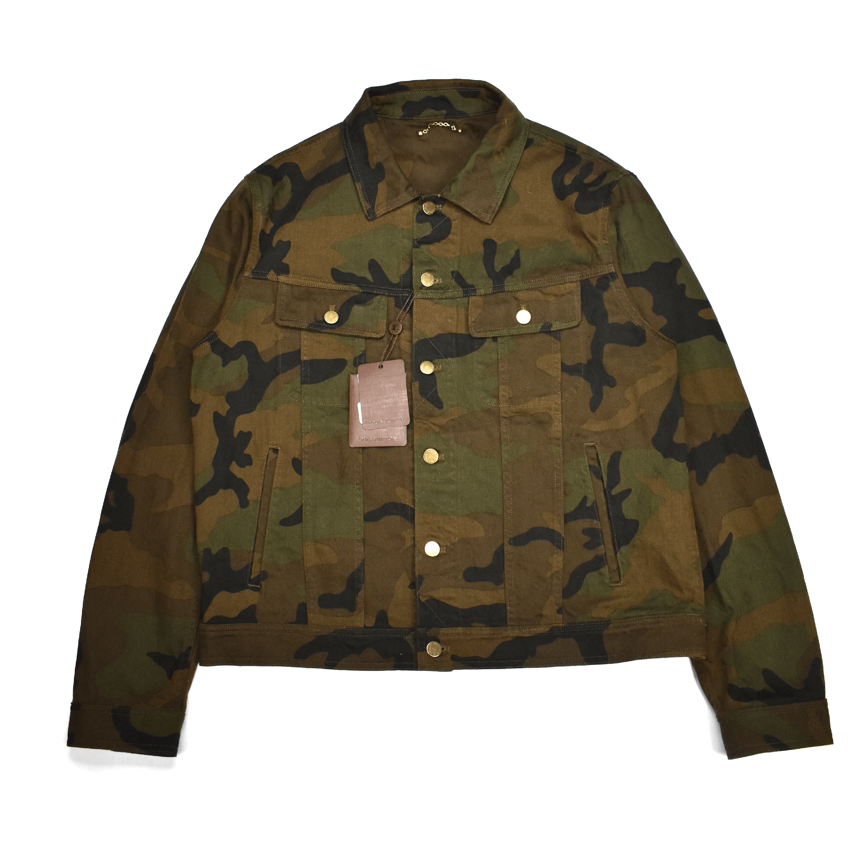 LOUIS VUITTON x SUPREME CAMOUFLAGE MONOGRAM DENIM TRUCKER JACKET SIZE 52