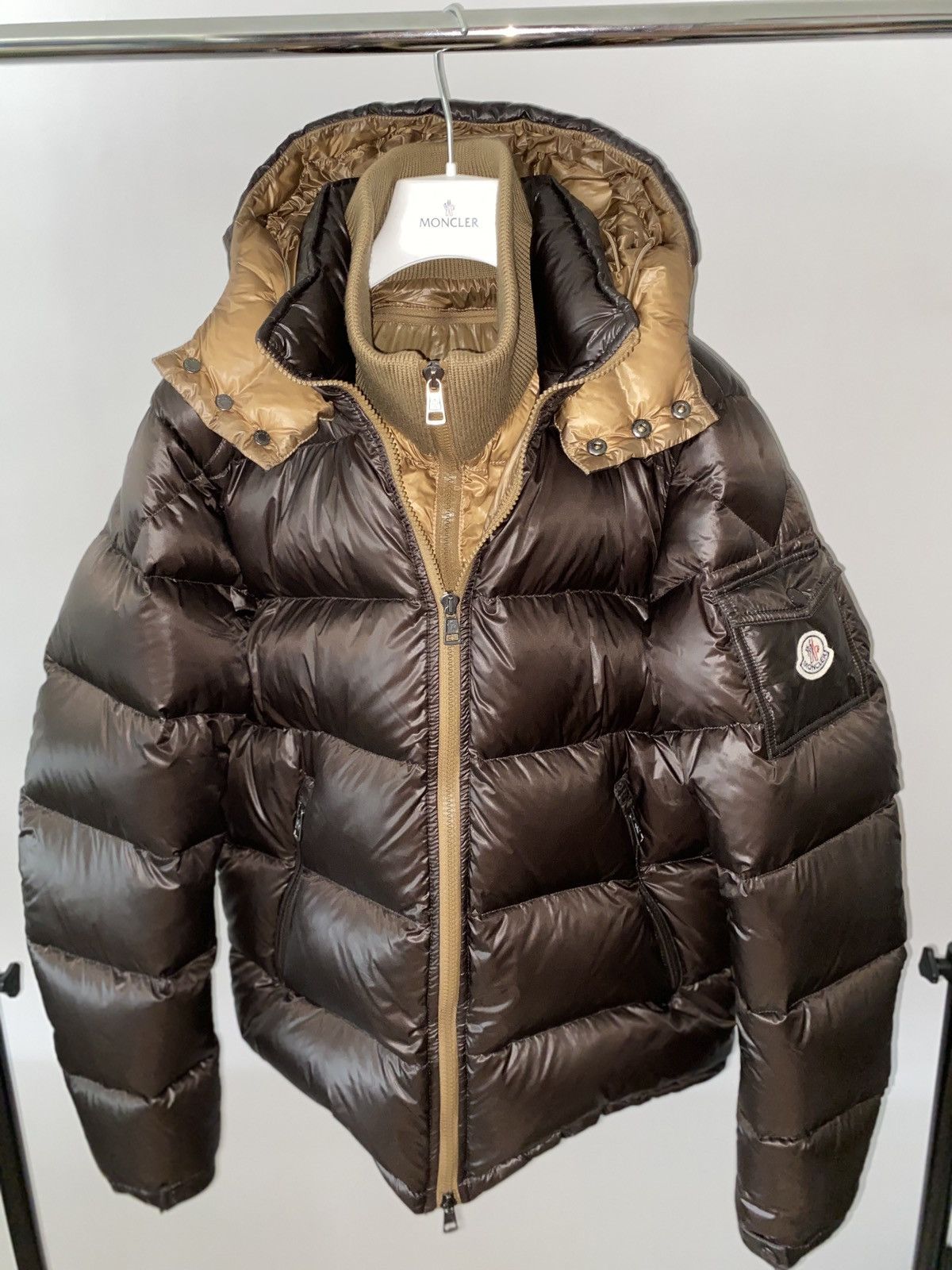image of Moncler Jacket Zin in Brown, Men's (Size Large)
