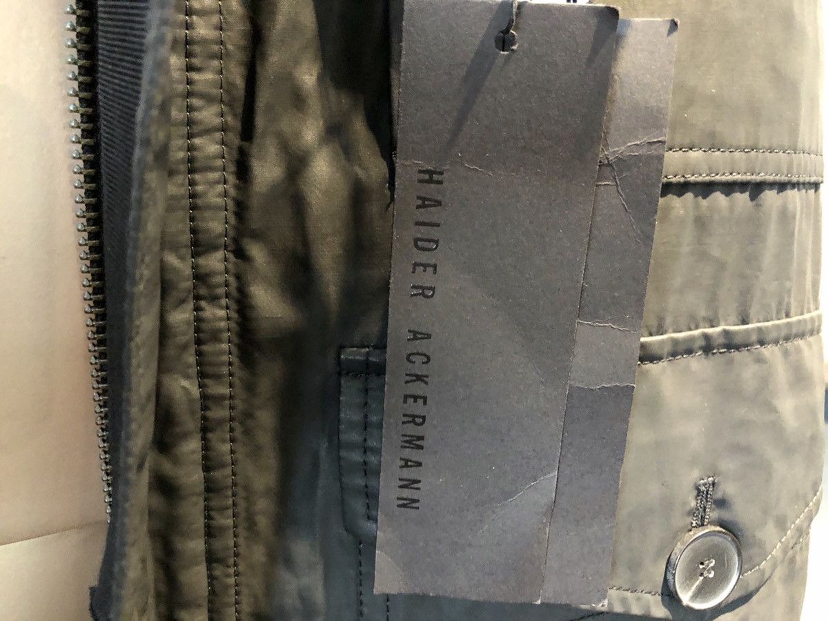 Haider Ackermann LAST DROP Waxed Black Cupro Blend Grey Belt Oversized Parka Size US M / EU 48-50 / 2 - 17 Thumbnail