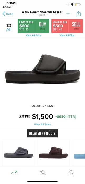 Yeezy on sale neoprene slipper