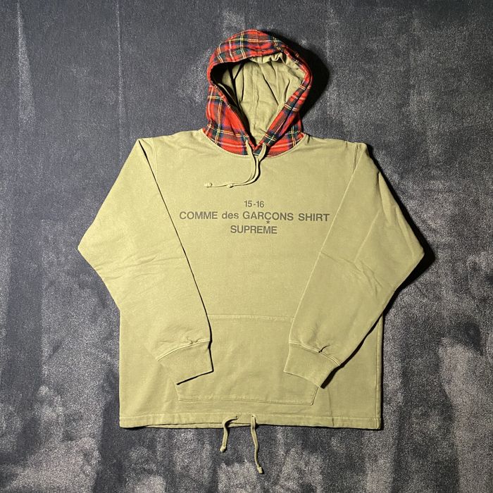 Supreme Comme Des Garcons Plaid Hoodie