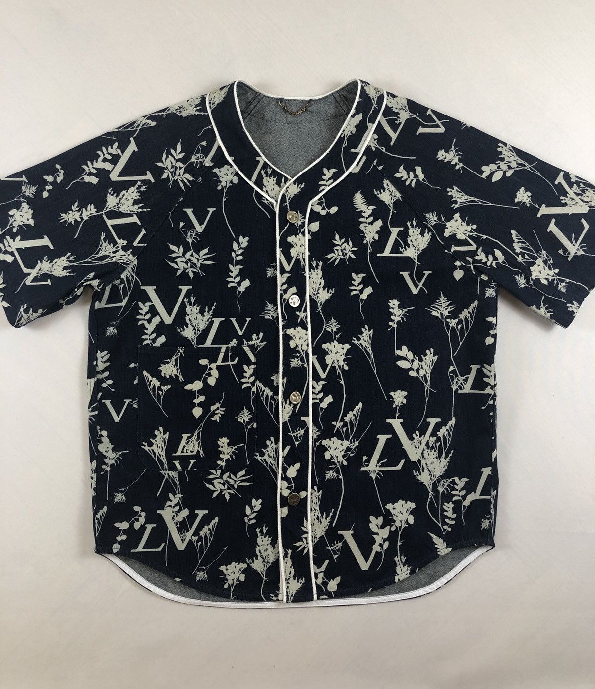 Louis Vuitton - Louis Vuitton Leaf Denim Baseball Shirt on