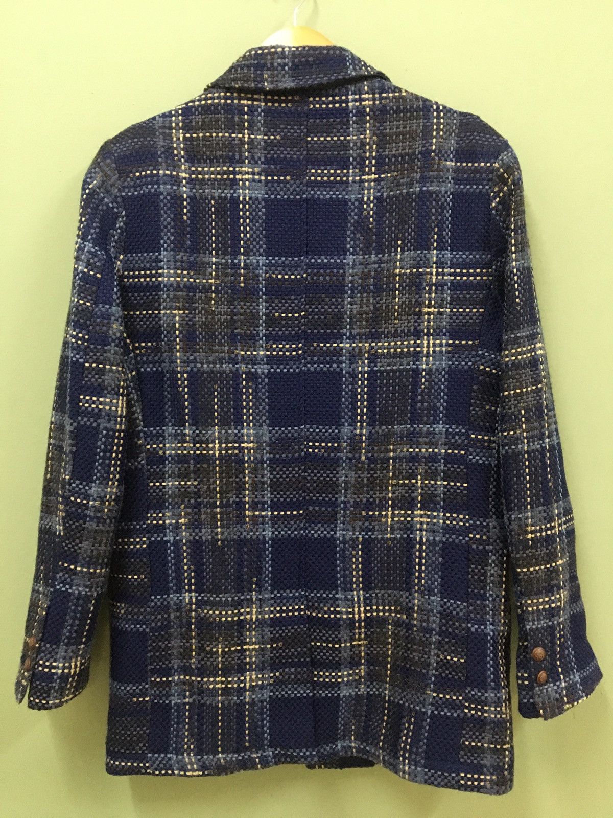 Designer NEILL KATTER - TRIBLEND GARMENT KNIT CHECKER BLAZERS Size 38R - 5 Thumbnail