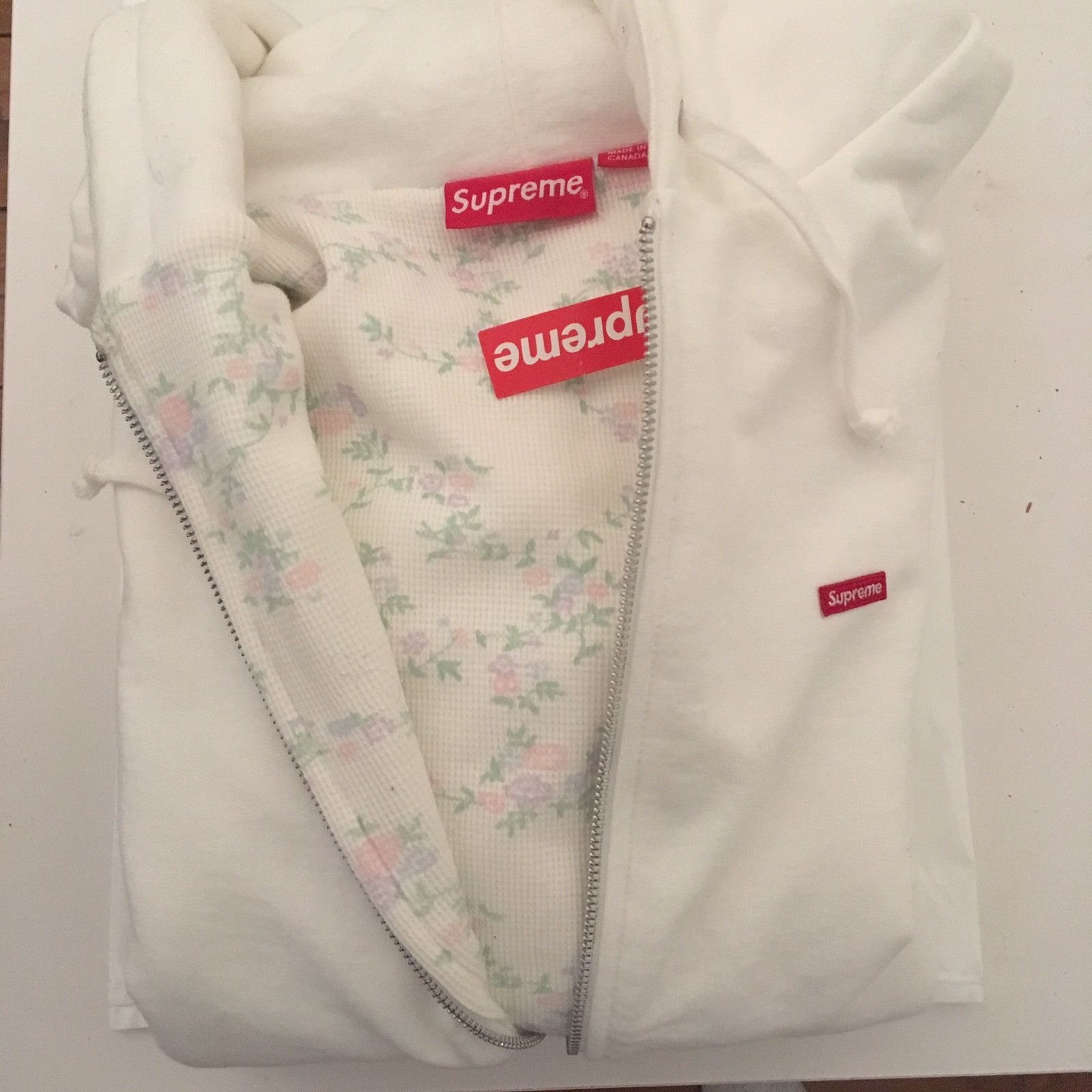 Small Box Logo Thermal Zip Up Hoodie