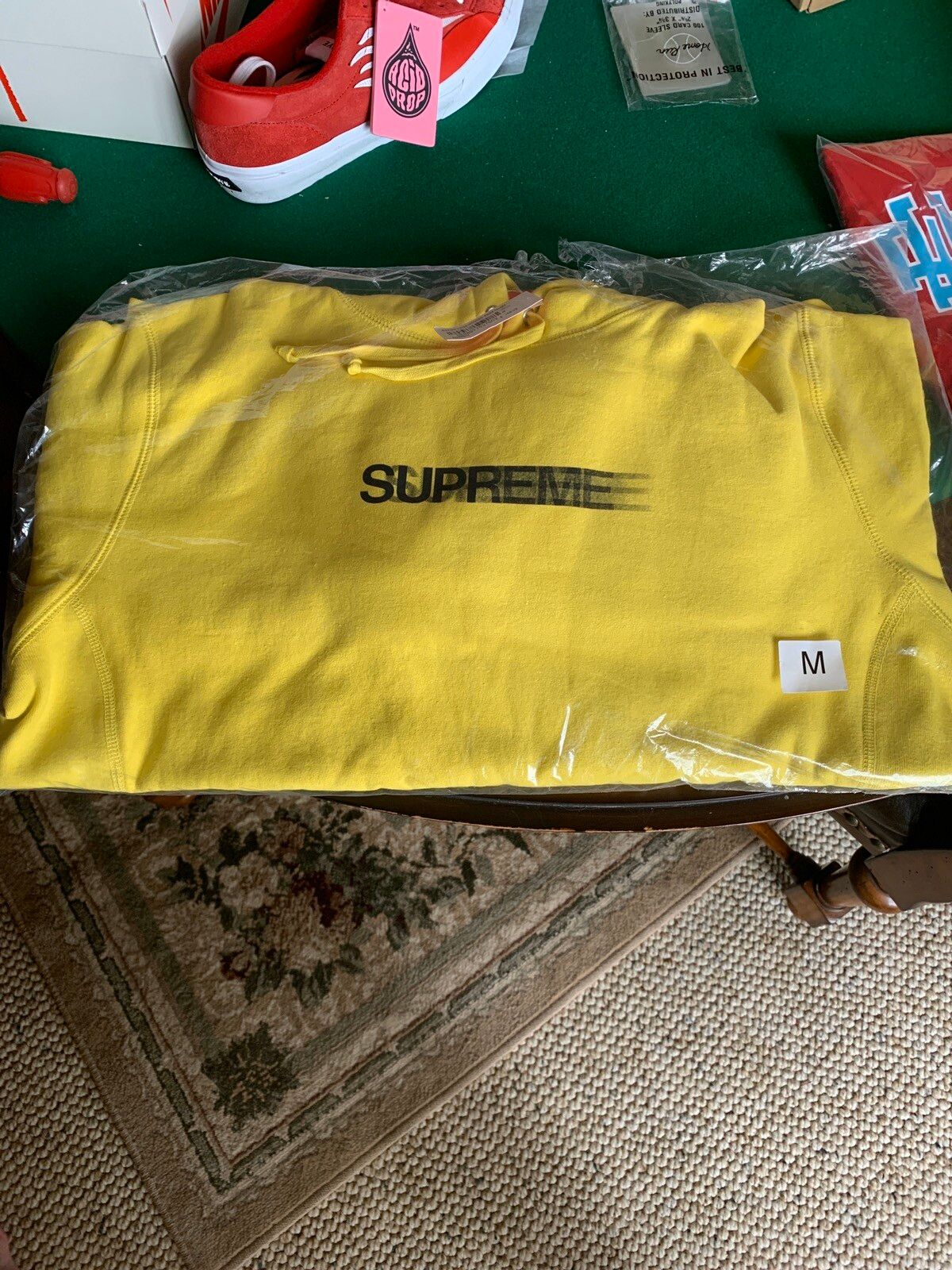 Supreme Motion Logo Hooded Sweatshirt (SS20) Lemon