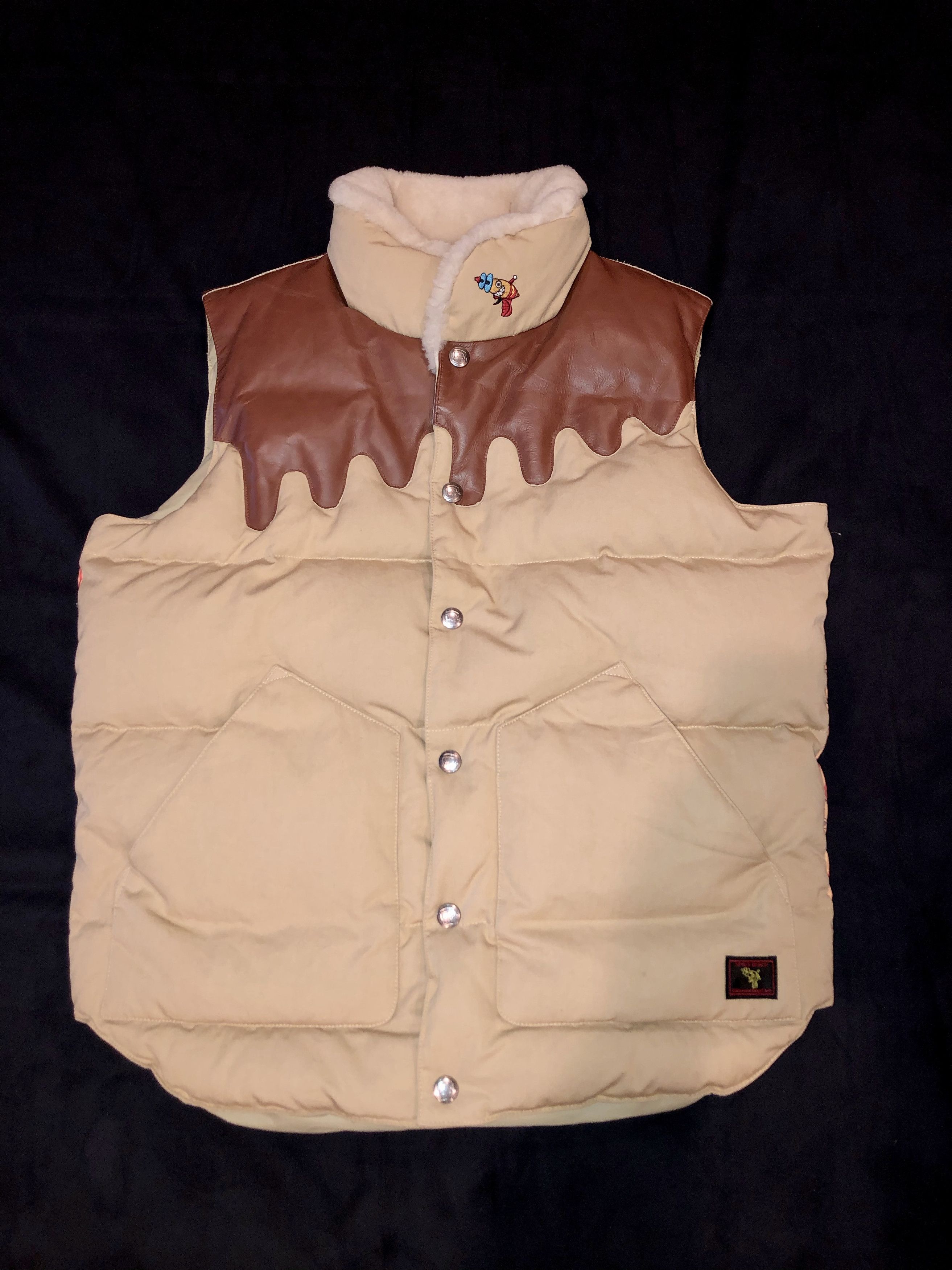 Billionaire Boys Club Ice Cream BBC Down & Leather Vest | Grailed