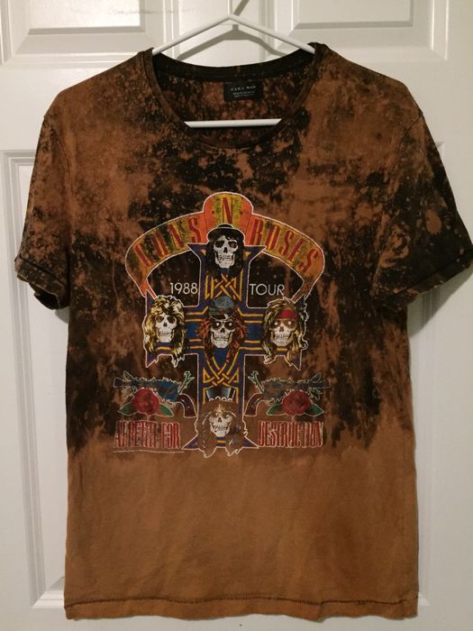 Zara Guns n Roses Bleached Tour Shirt | Grailed