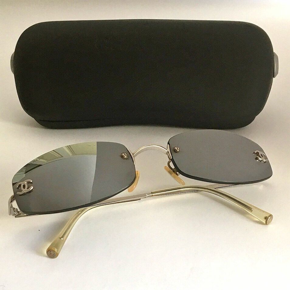 Chanel Chanel 4002 CC Logo c.124 Glass Mirror Rimless Sunglasses