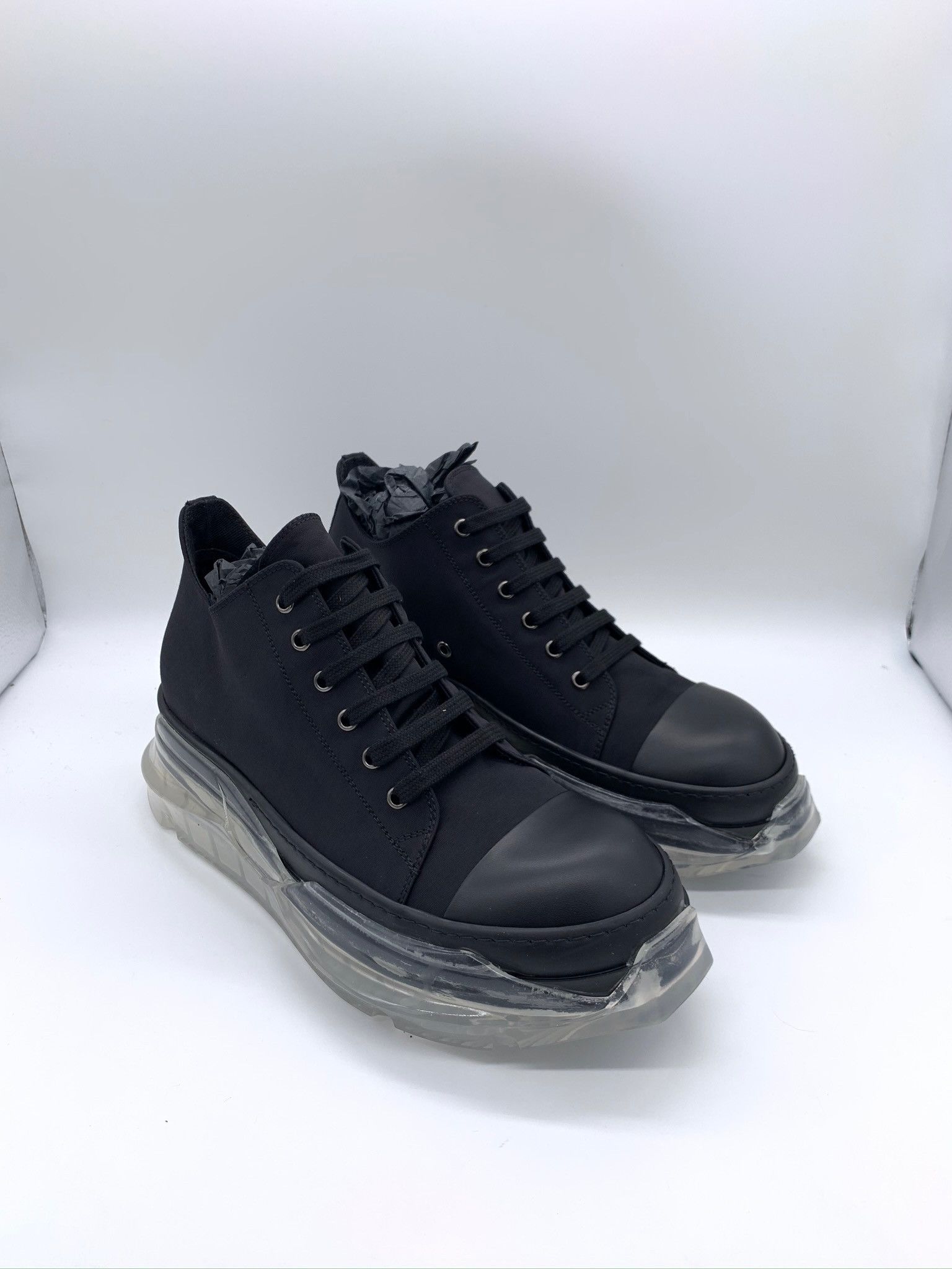 Rick Owens Abstract Clear Sole Sneaker in Black for Men | Lyst