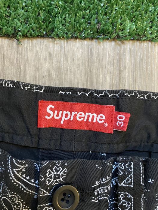 Supreme Paisley grid chino black pants | Grailed