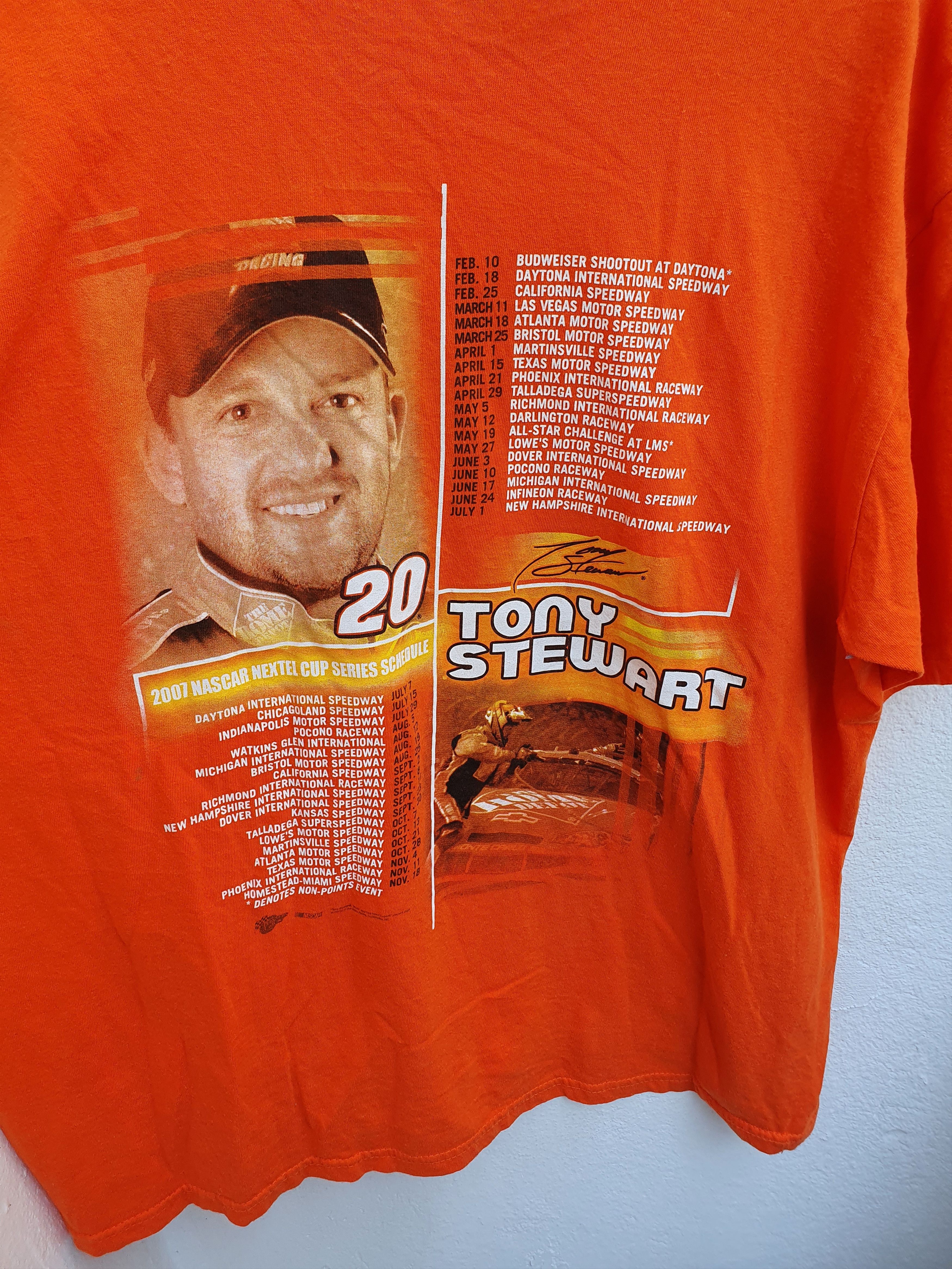NASCAR × Vintage Tony Stewart 2007 Nascar cup series schedule t-shirt,z XL Size US XL / EU 56 / 4 - 1 Thumbnail
