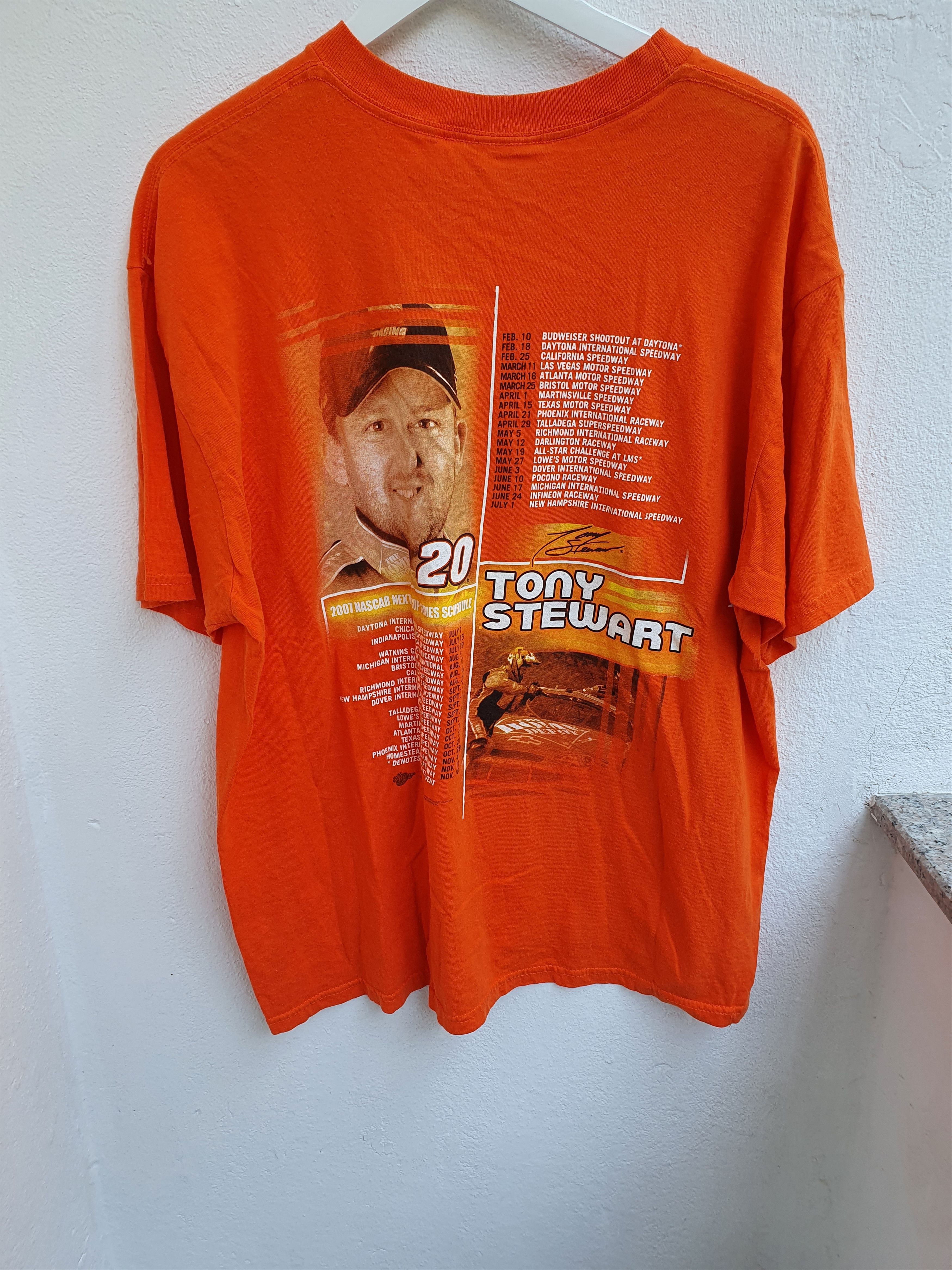 NASCAR × Vintage Tony Stewart 2007 Nascar cup series schedule t-shirt,z XL Size US XL / EU 56 / 4 - 10 Thumbnail