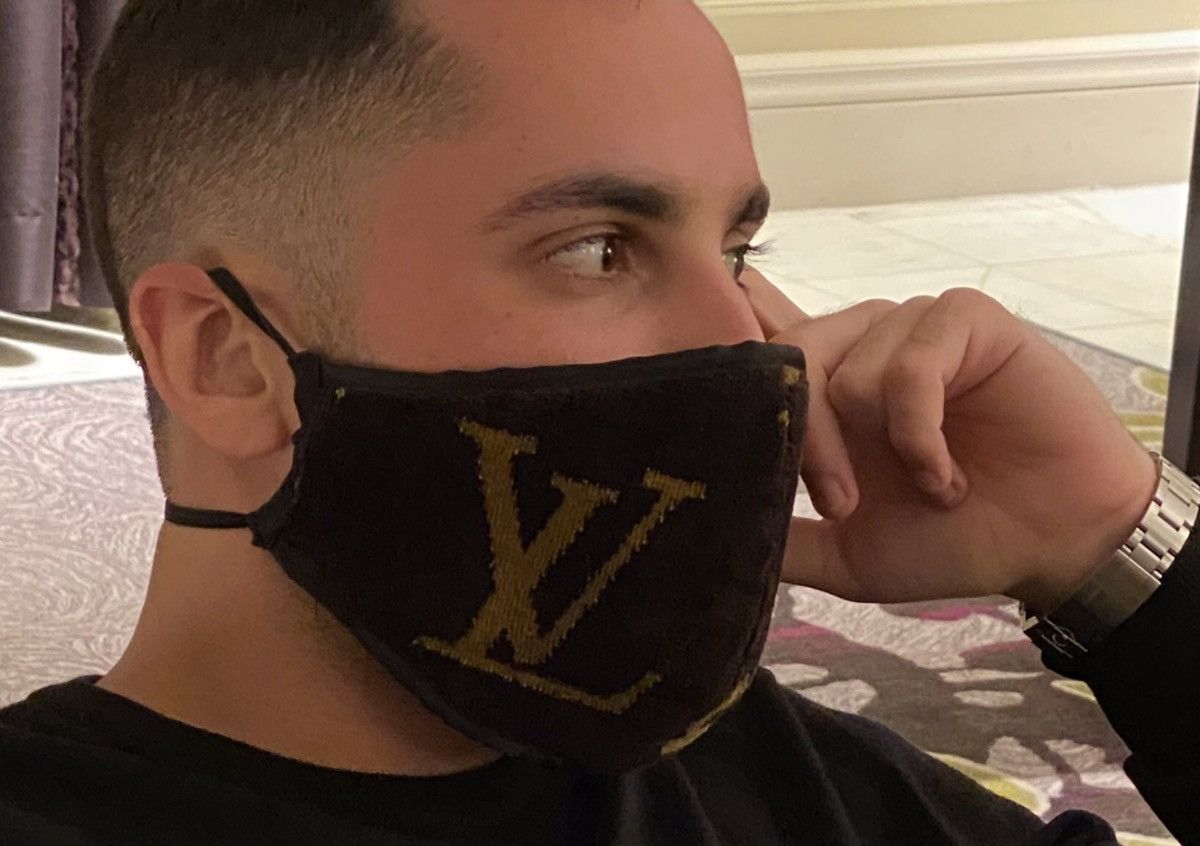 Custom Black LV Damier N95 Mask