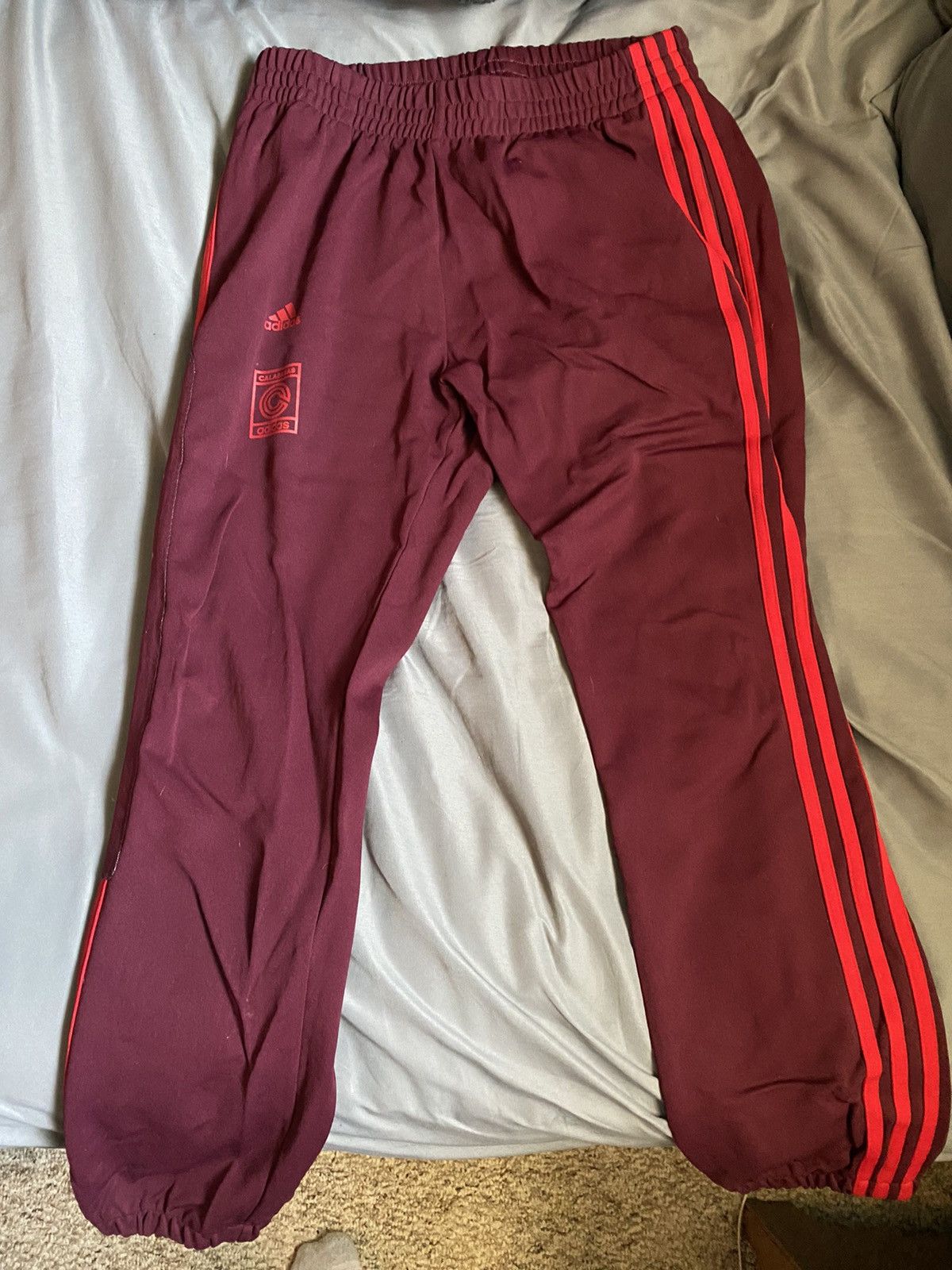 Kanye West Yeezy Season Adidas Yeezy Calabasas Track Pants Maroon Grailed