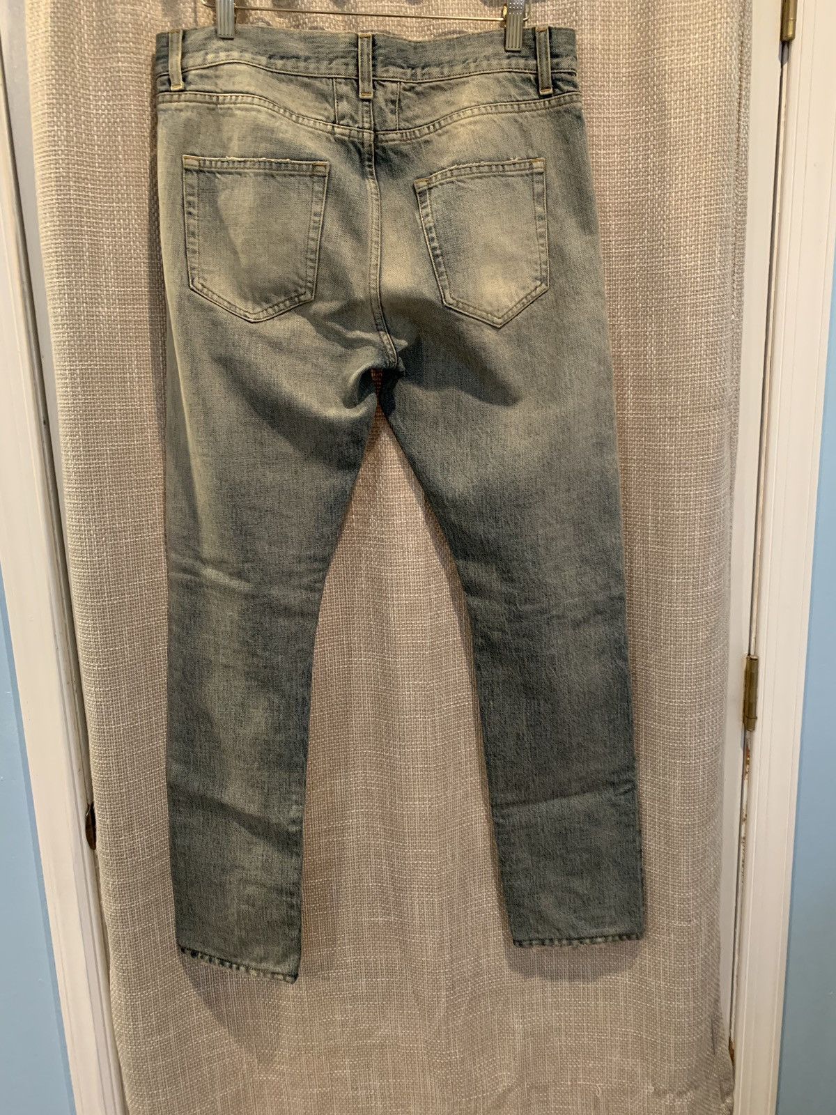 Saint Laurent Paris Rare Hedi Lightwashed Distressed Selvedge Surf Denim G-Eazy Size US 31 - 2 Thumbnail