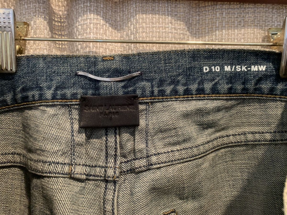 Saint Laurent Paris Rare Hedi Lightwashed Distressed Selvedge Surf Denim G-Eazy Size US 31 - 3 Thumbnail