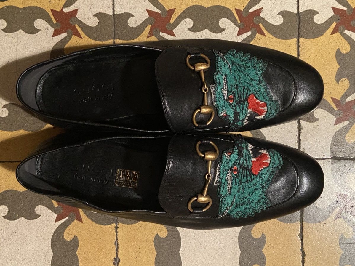 Gucci Gucci brixton leather loafer panther Grailed