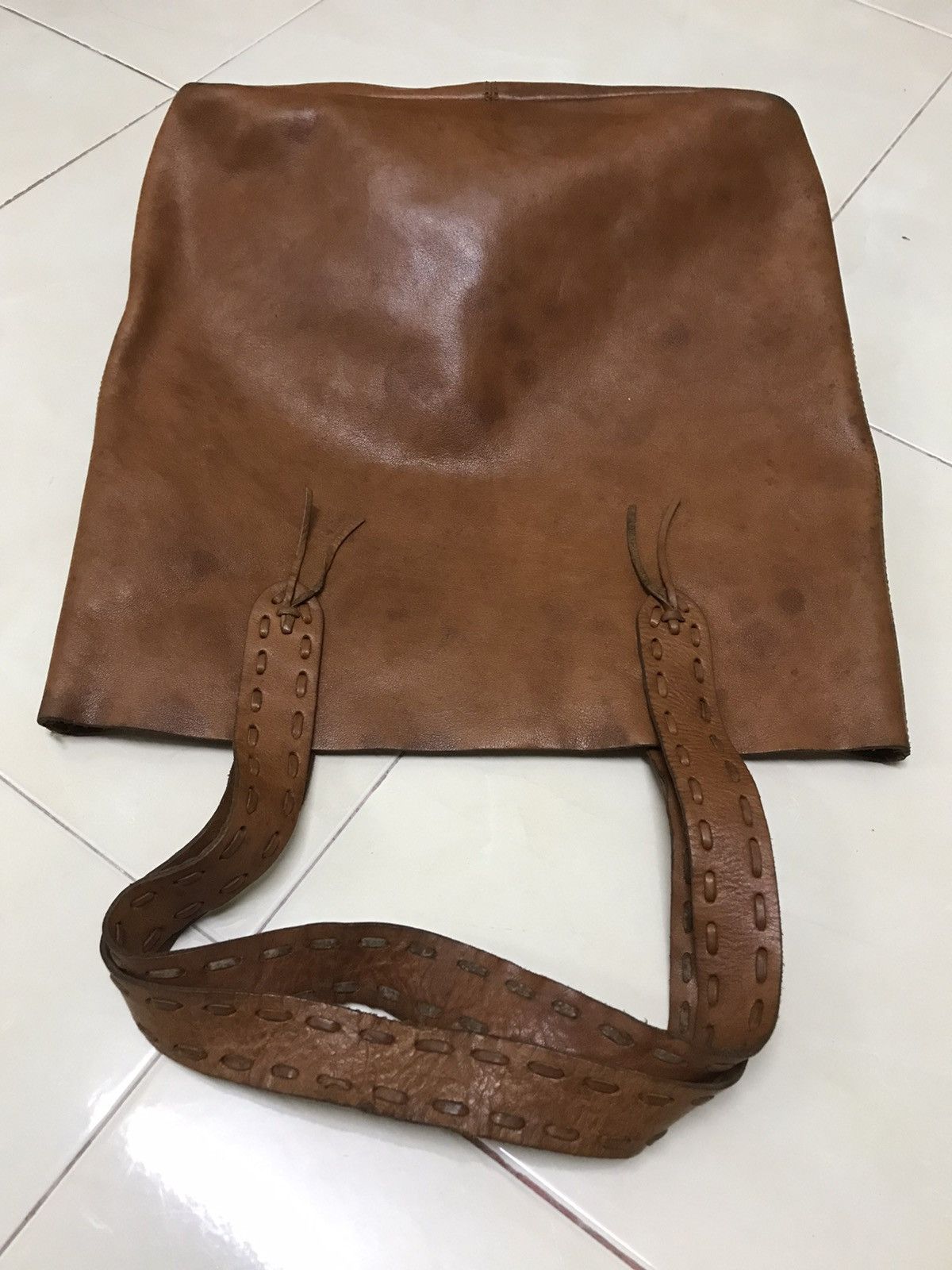 Japanese Brand × Massimo Dutti × Vintage DELETE TODAY!! MASSIMO DUTTI TOTE BAG FULL LEATHER Size ONE SIZE - 6 Thumbnail
