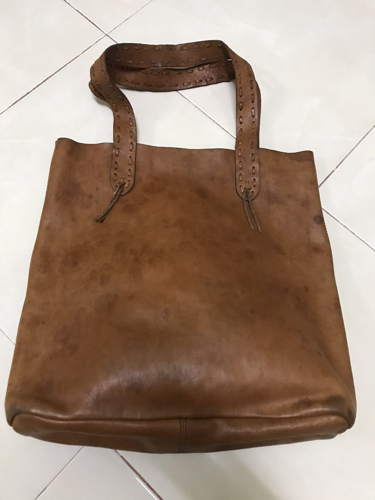 Japanese Brand × Massimo Dutti × Vintage DELETE TODAY!! MASSIMO DUTTI TOTE BAG FULL LEATHER Size ONE SIZE - 1 Thumbnail