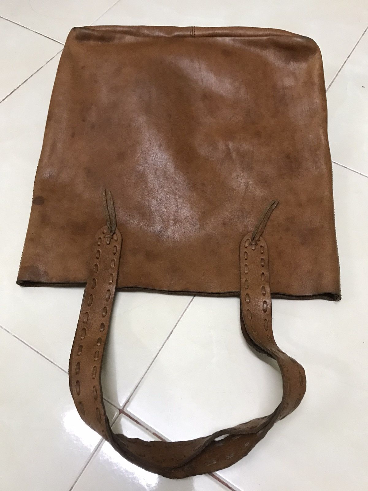 Japanese Brand × Massimo Dutti × Vintage DELETE TODAY!! MASSIMO DUTTI TOTE BAG FULL LEATHER Size ONE SIZE - 7 Thumbnail