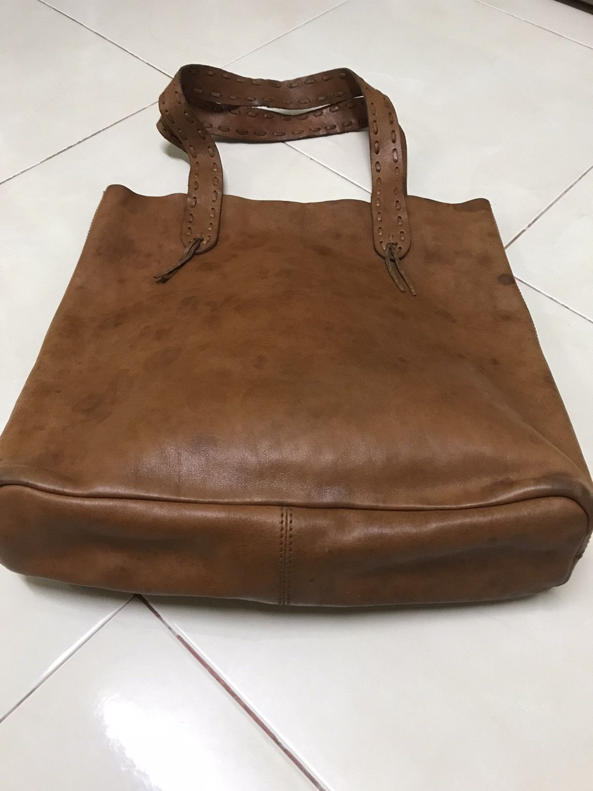 Japanese Brand × Massimo Dutti × Vintage DELETE TODAY!! MASSIMO DUTTI TOTE BAG FULL LEATHER Size ONE SIZE - 2 Thumbnail
