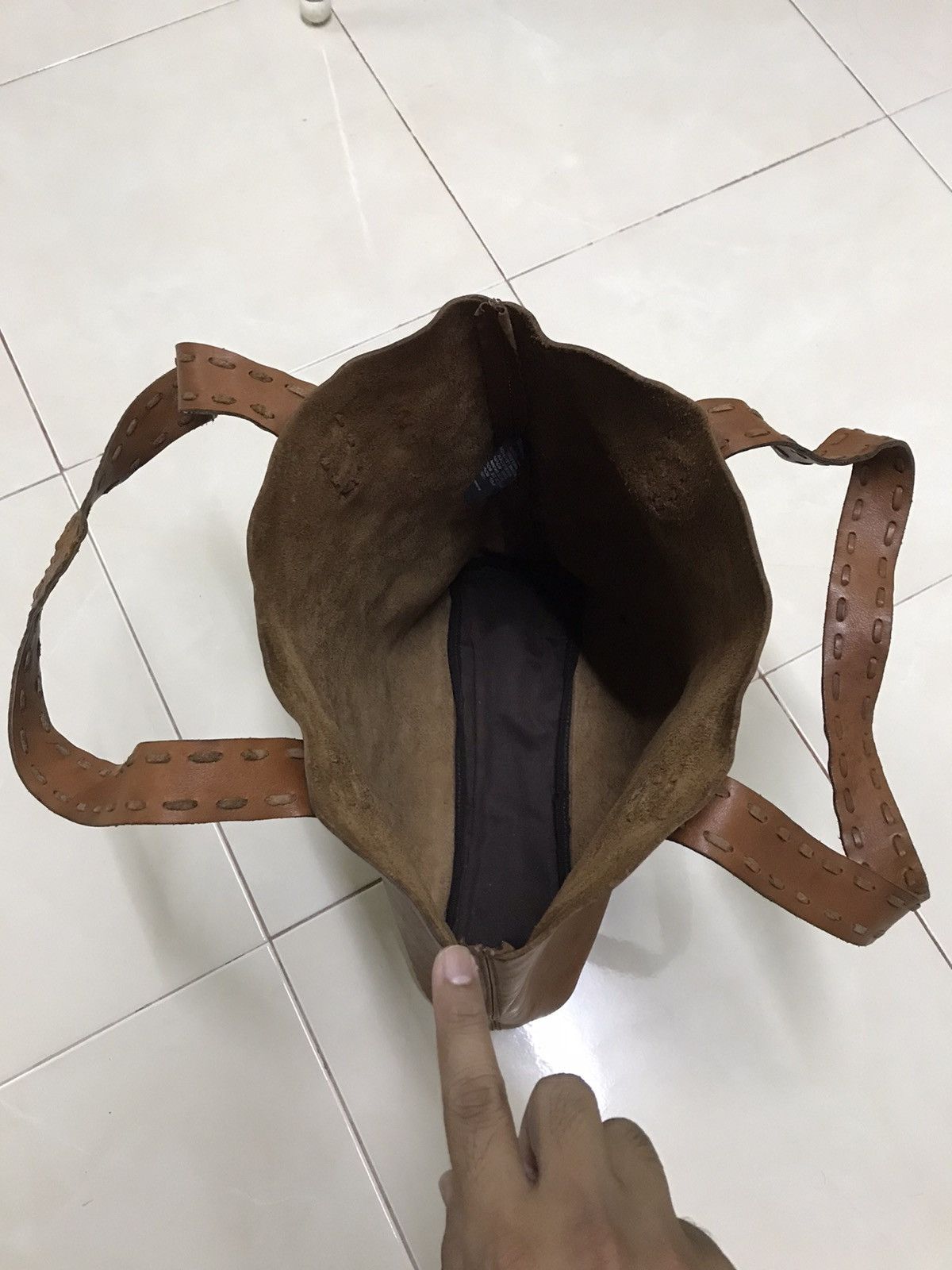 Japanese Brand × Massimo Dutti × Vintage DELETE TODAY!! MASSIMO DUTTI TOTE BAG FULL LEATHER Size ONE SIZE - 12 Thumbnail