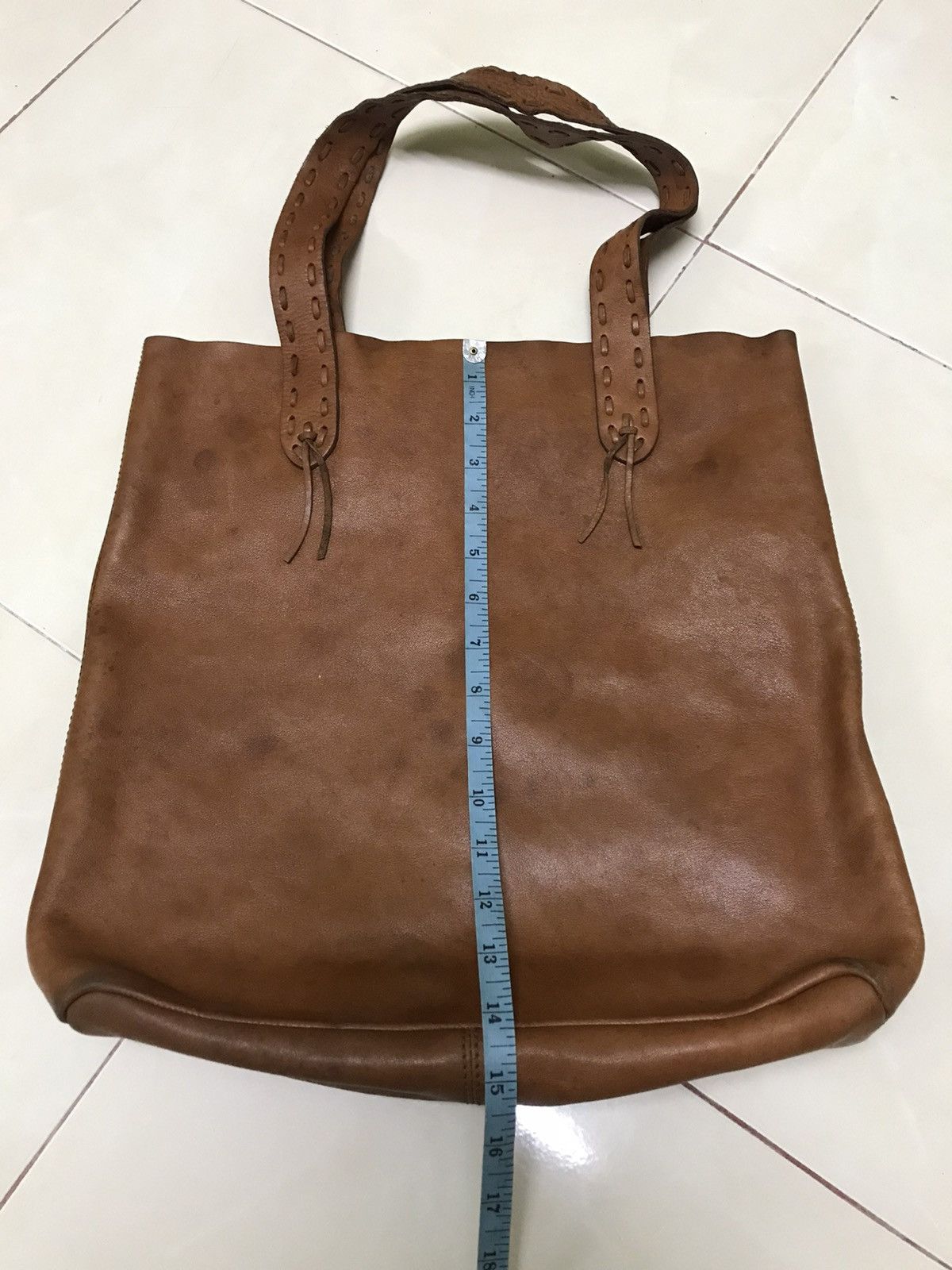 Japanese Brand × Massimo Dutti × Vintage DELETE TODAY!! MASSIMO DUTTI TOTE BAG FULL LEATHER Size ONE SIZE - 14 Thumbnail