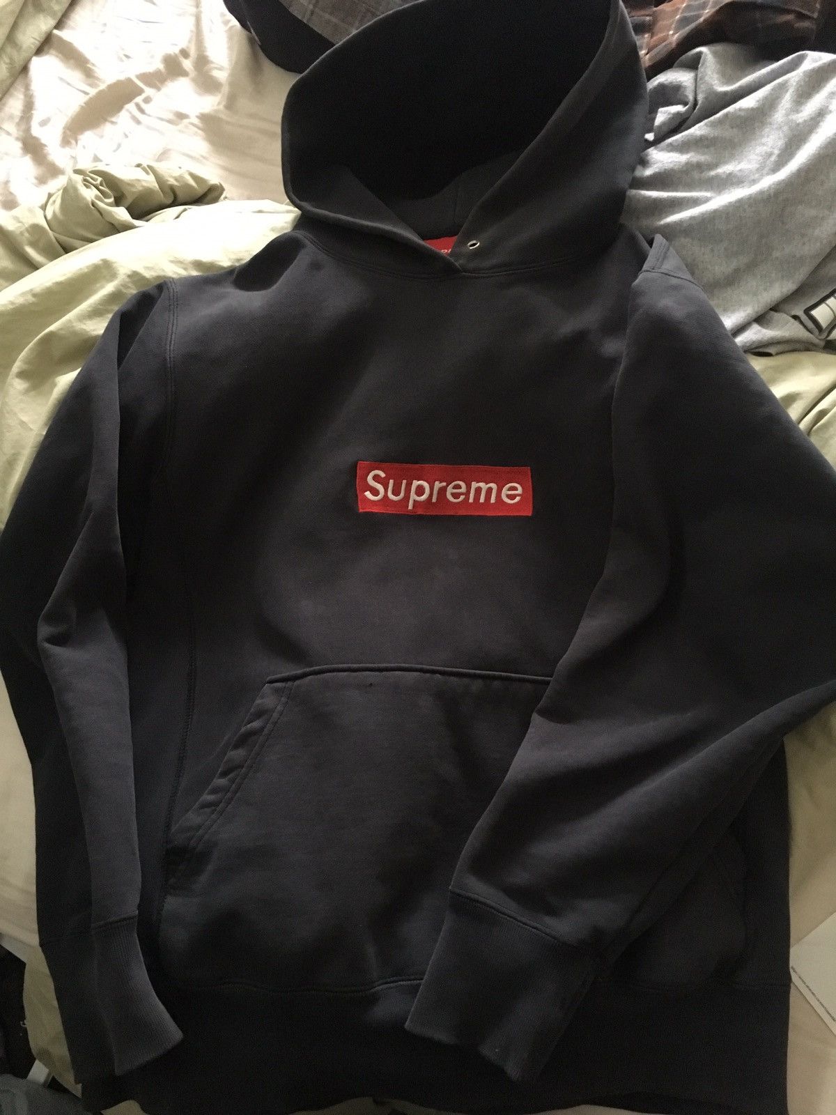 Supreme black hoodie. Red box logo