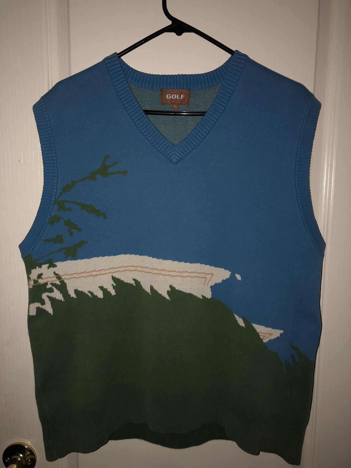 Tyler The Creator Knitted Sleeveless Sweater | Golf Wang | hot Blue