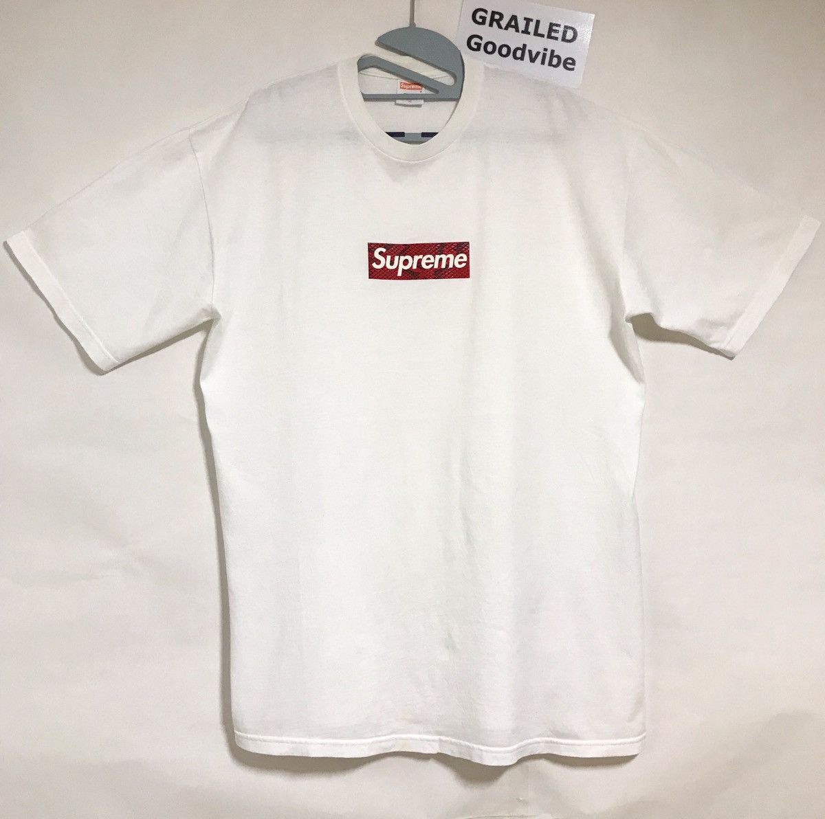 Supreme 2006 Supreme Harajuku Opening Box Logo Tee T-Shirt SnakeSkin Size US XL / EU 56 / 4 - 1 Thumbnail