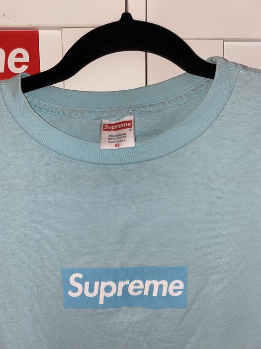 Supreme Supreme baby blue tonal box logo tee | Grailed