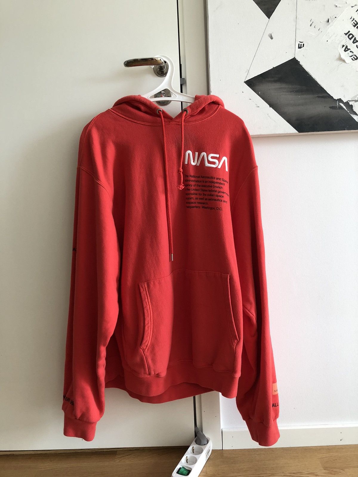 Heron Preston Heron Preston NASA Oversized Hoodie Red Grailed