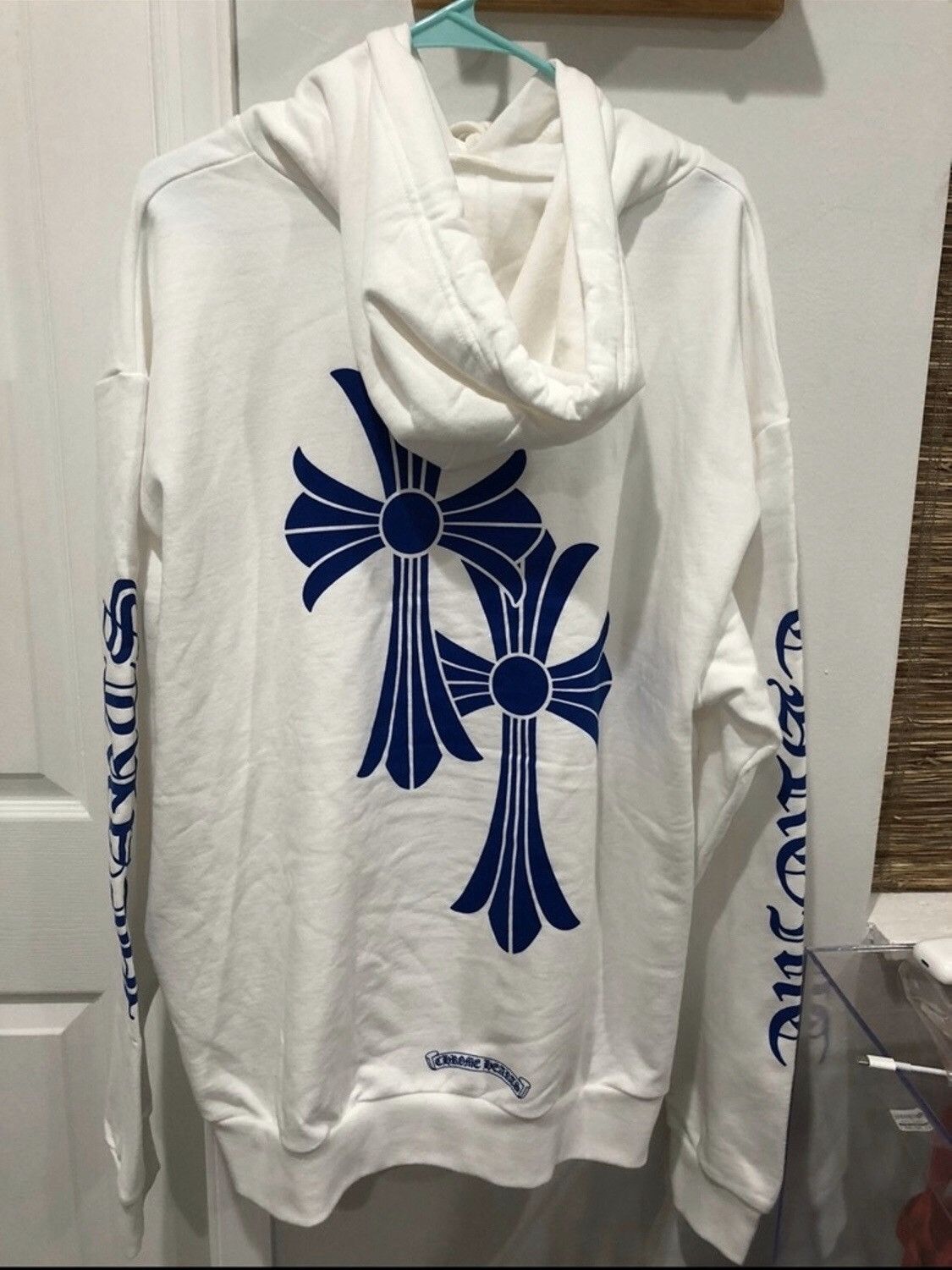Chrome Hearts Very Rare Chrome Hearts Blue/White Pullover Hoodie | Grailed