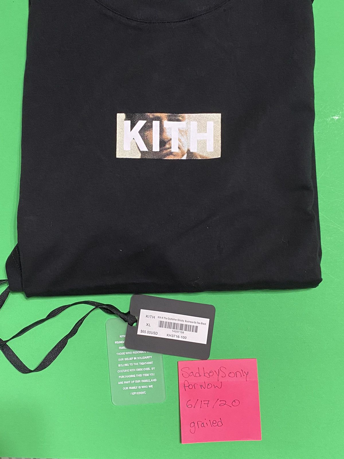 Jual Kith X The Godfather Strictly Business Black Tee (100