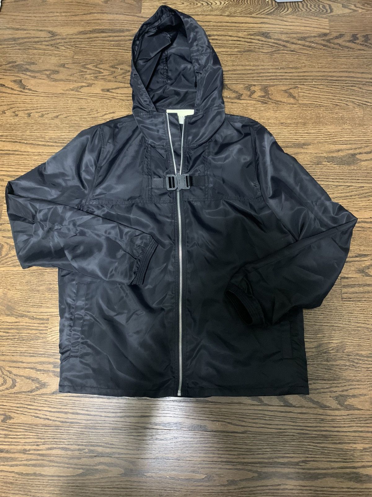 image of 1017 Alyx 9Sm Zip Up Buckle Windbreaker in Black, Men's (Size Large)