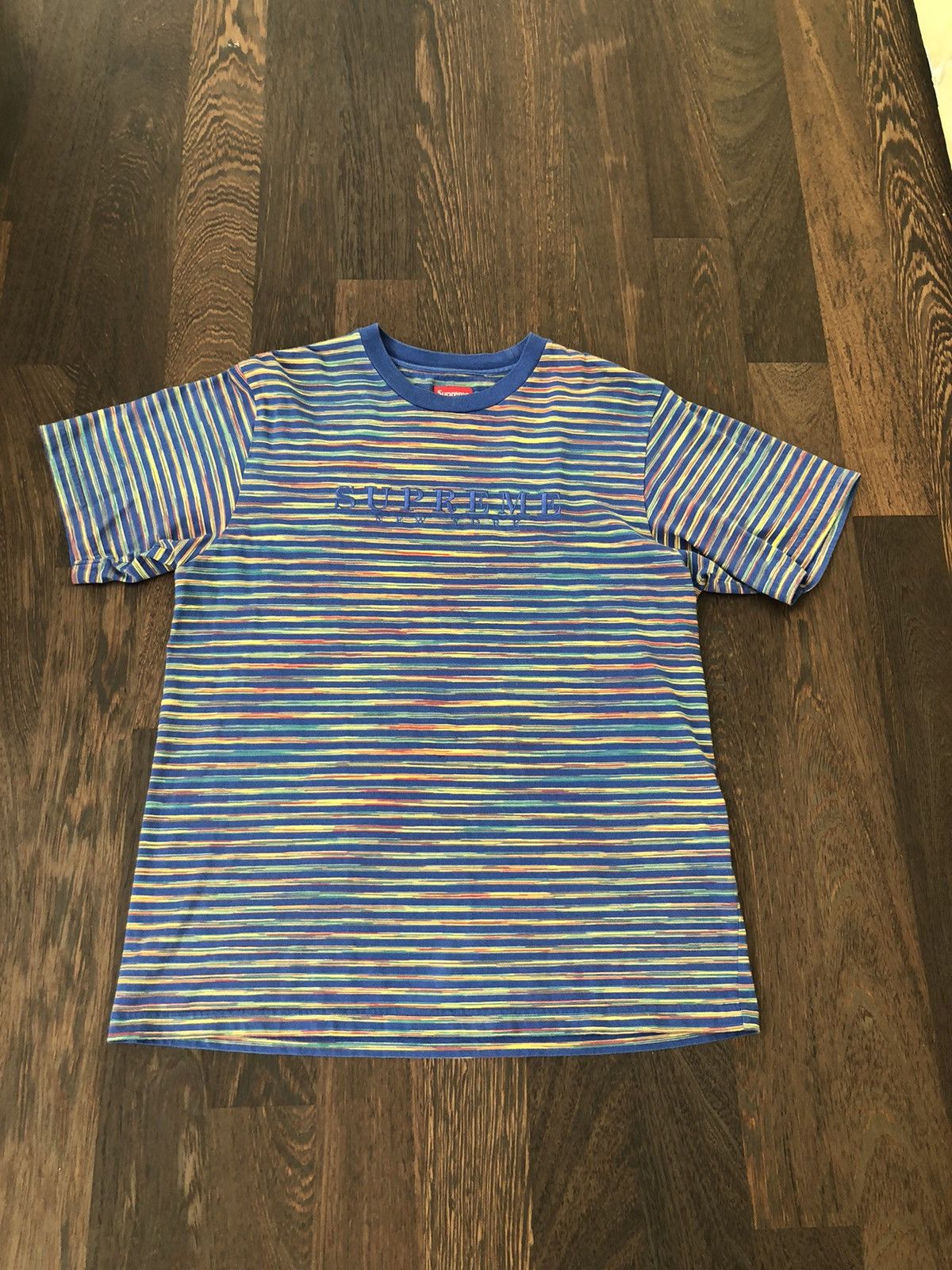 Supreme Supreme Static Stripe Tee Blue Size US M / EU 48-50 / 2 - 1 Thumbnail