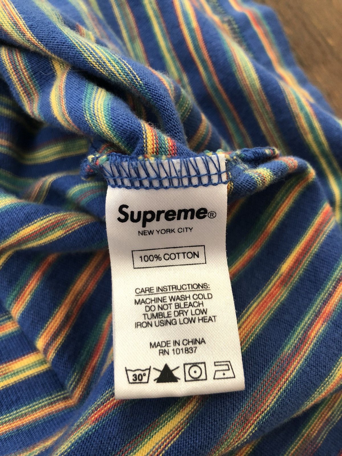 Supreme Supreme Static Stripe Tee Blue Size US M / EU 48-50 / 2 - 4 Thumbnail