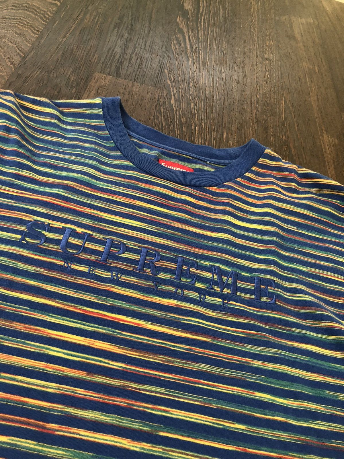 Supreme Supreme Static Stripe Tee Blue Size US M / EU 48-50 / 2 - 2 Thumbnail