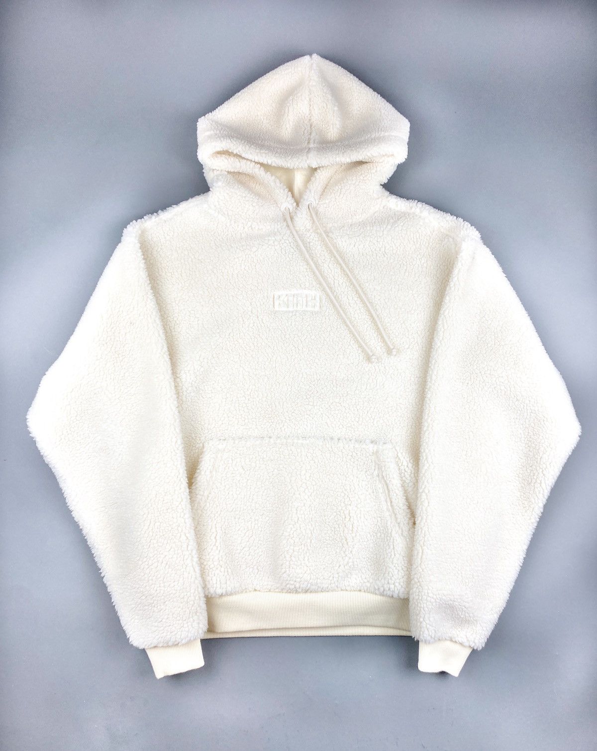 Kith Sherpa Classic Logo Hoodie Marshmallow Grailed
