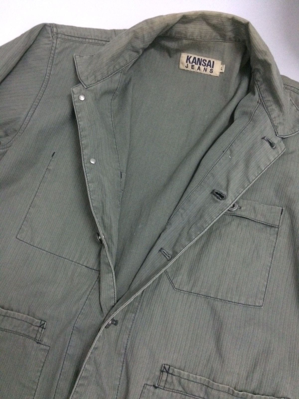 Kansai Yamamoto Vintage Kansai Jeans cotton green faded Jacket Size US L / EU 52-54 / 3 - 8 Thumbnail