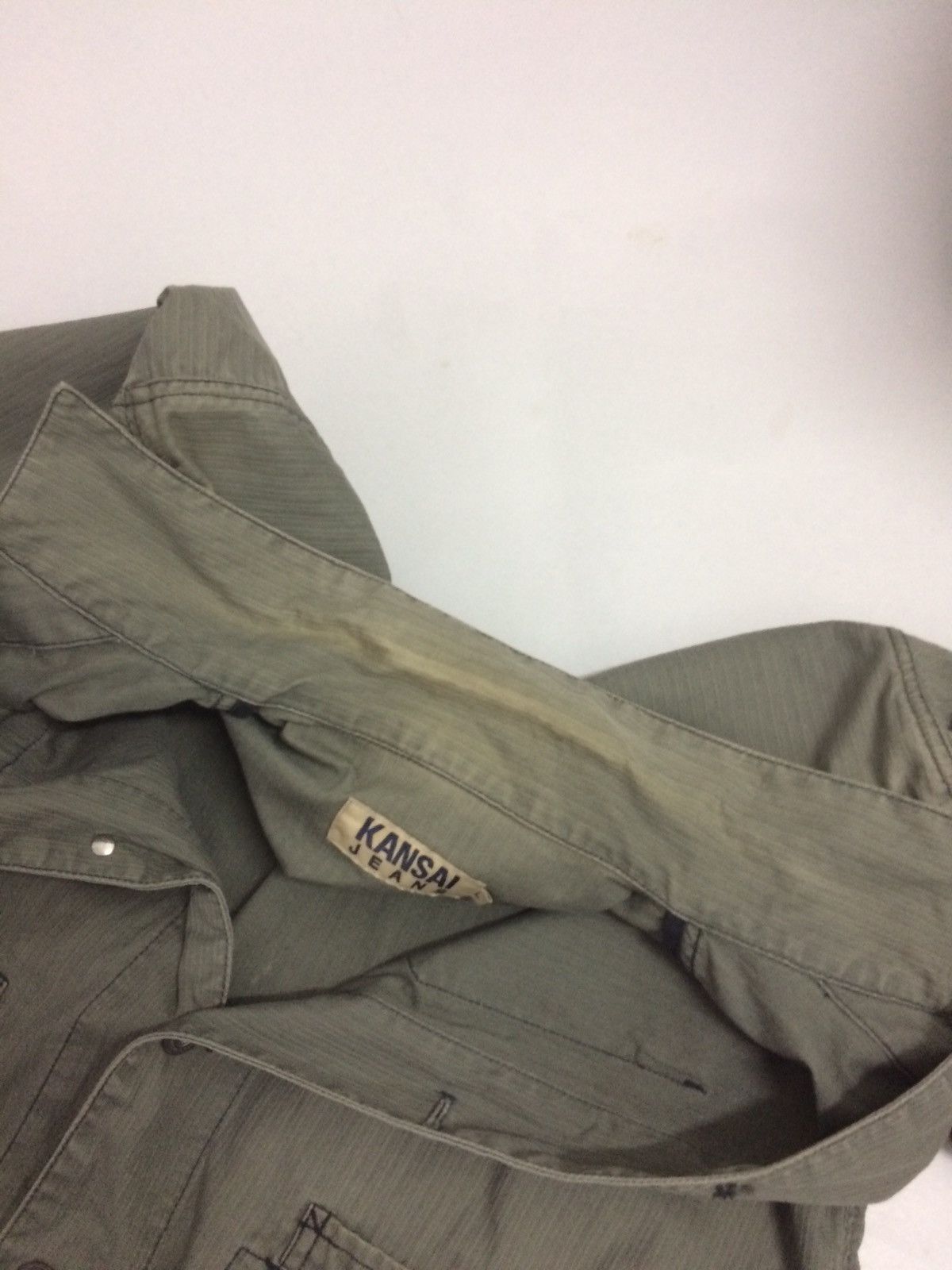 Kansai Yamamoto Vintage Kansai Jeans cotton green faded Jacket Size US L / EU 52-54 / 3 - 9 Thumbnail