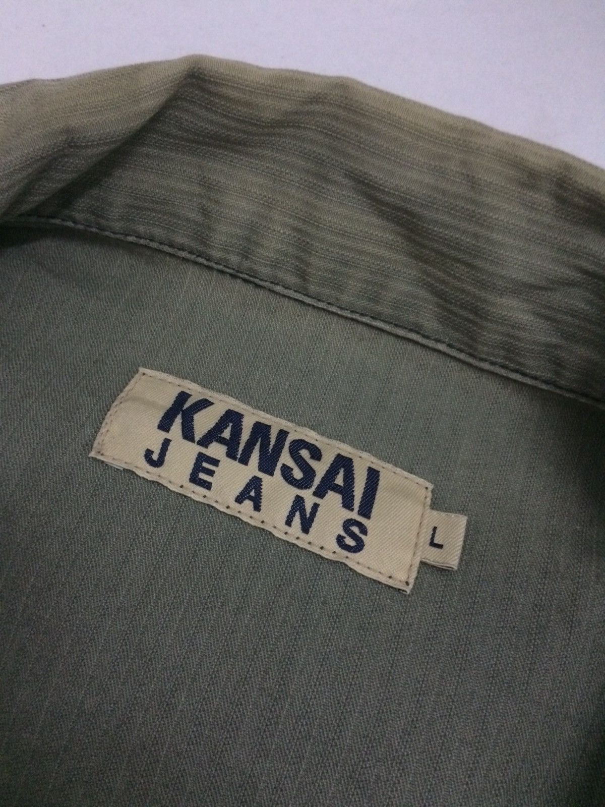 Kansai Yamamoto Vintage Kansai Jeans cotton green faded Jacket Size US L / EU 52-54 / 3 - 6 Thumbnail