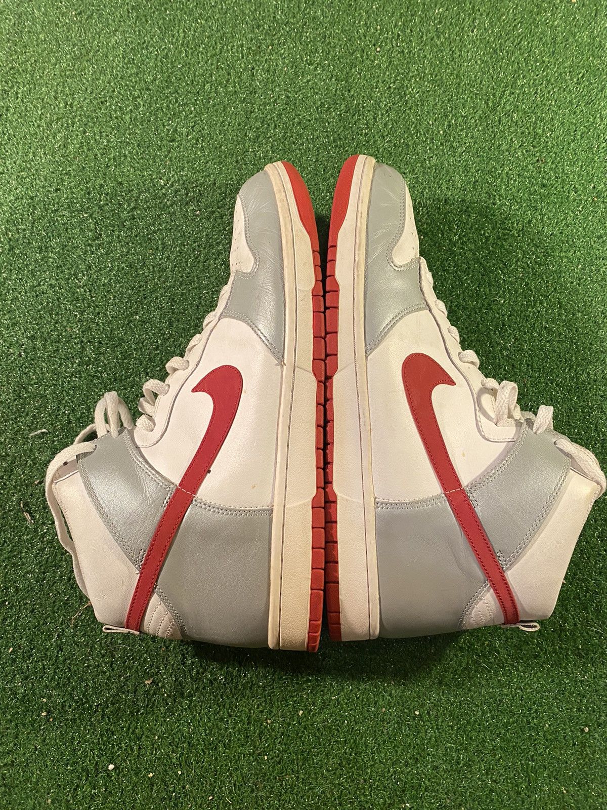 Nike VINTAGE RARE NIKE Dunk HighSilver Varsity Red White Size US 13 / EU 46 - 4 Thumbnail
