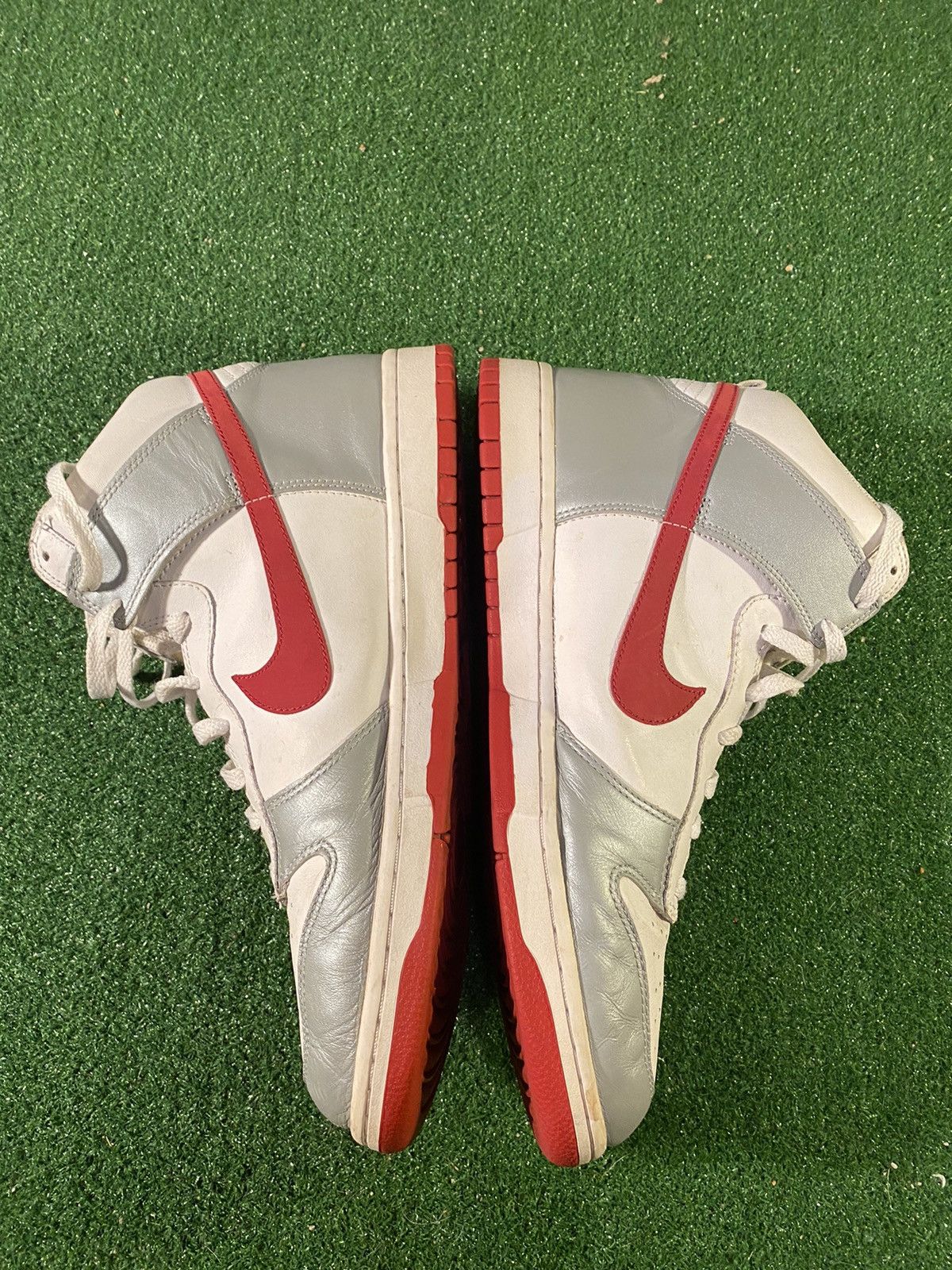 Nike VINTAGE RARE NIKE Dunk HighSilver Varsity Red White Size US 13 / EU 46 - 3 Thumbnail