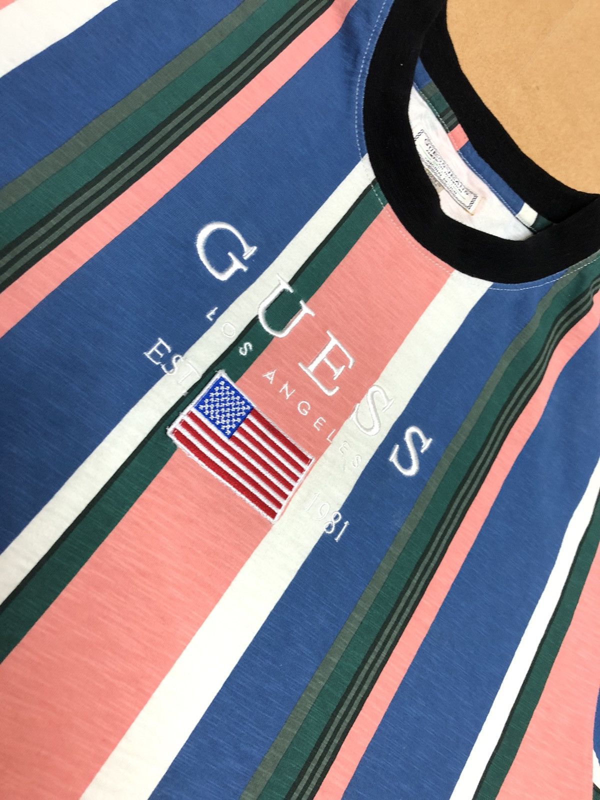 Guess david hotsell sayer stripe tee