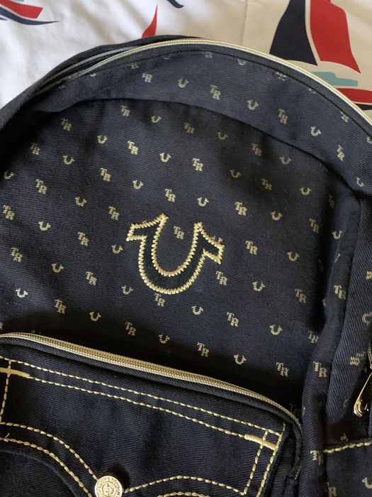 True religion backpack black and clearance gold