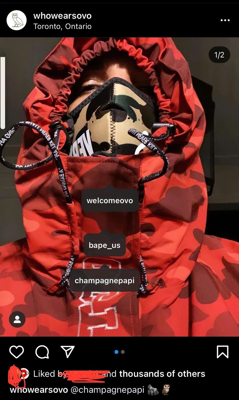 Bape × October's Very Own BAPE X OVO COLOR CAMO SNOWBOARD JACKET Size US L / EU 52-54 / 3 - 7 Thumbnail