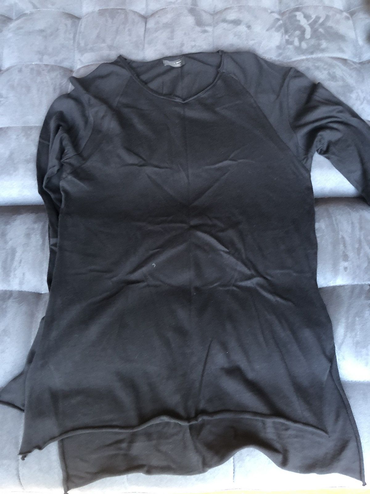 Zara Long line long sleeve Zara black t shirt distressed Size US M / EU 48-50 / 2 - 1 Thumbnail